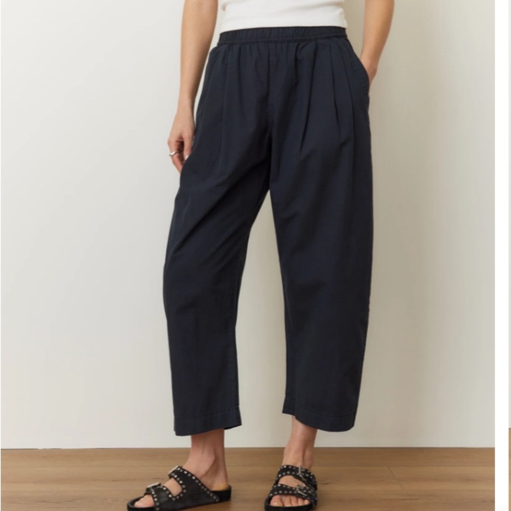 Marine Layer Black Kyra Poplin Barrel Pant